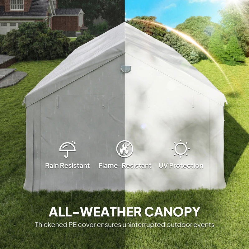 Outsunny 20' x 13' Party Tent, Heavy Duty Gazebo Canopy with Windows, Outdoor Party Wedding Tent with 4 Removable Sidewalls White