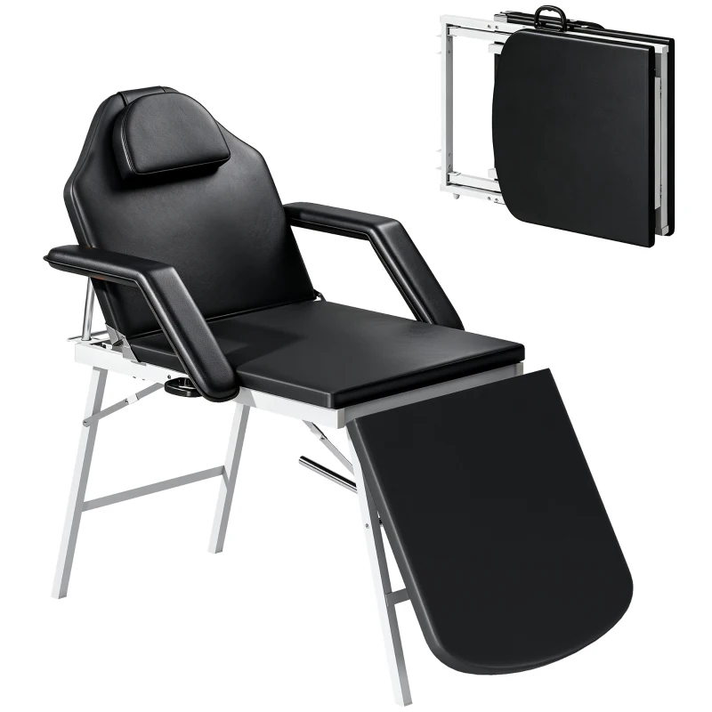 HOMCOM Portable Massage Table, Foldable Massage Bed, Black