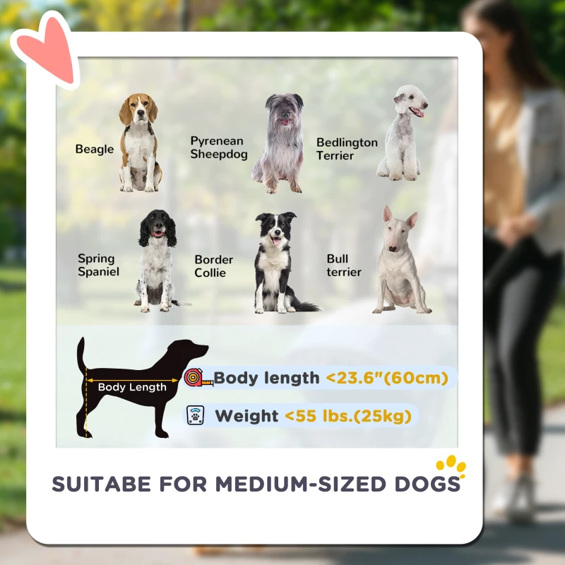 PawHut Foldable Pet Stroller for Medium Dogs with Four Big Wheels, Shock-Absorbing Frame, Safety Leashes, Brakes, Dark Green