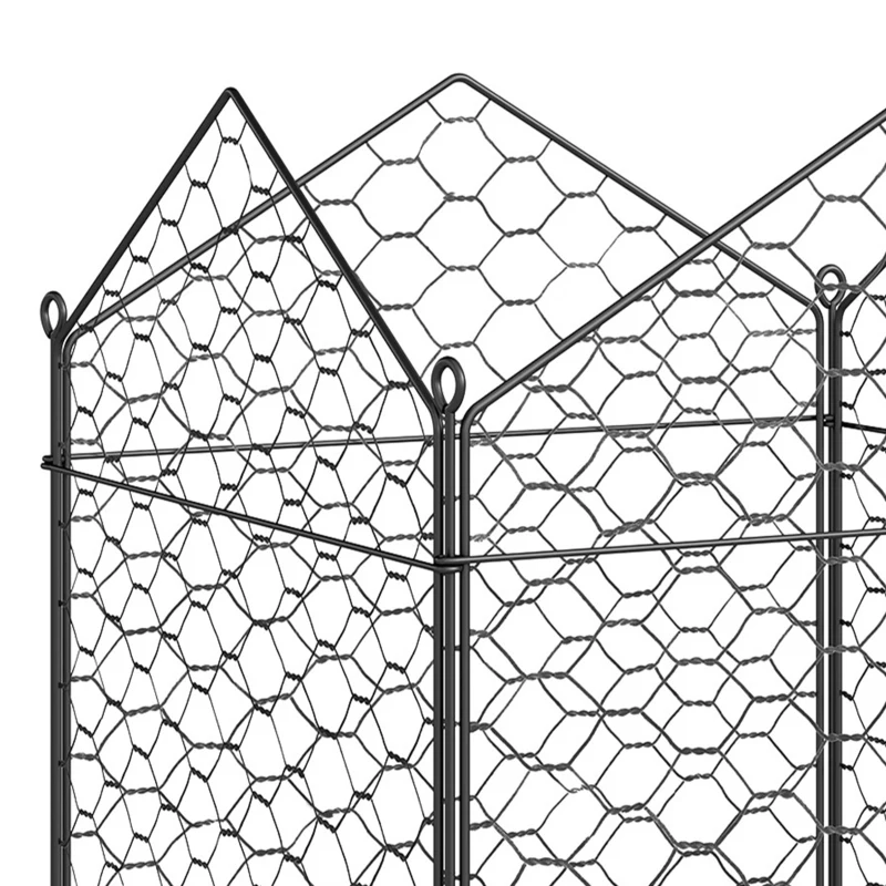 Outsunny 4 Pack Garden Cloches for Plants, 12" x 14" Metal Crop Cage, Plant Cages to Keep Animals Out, Black