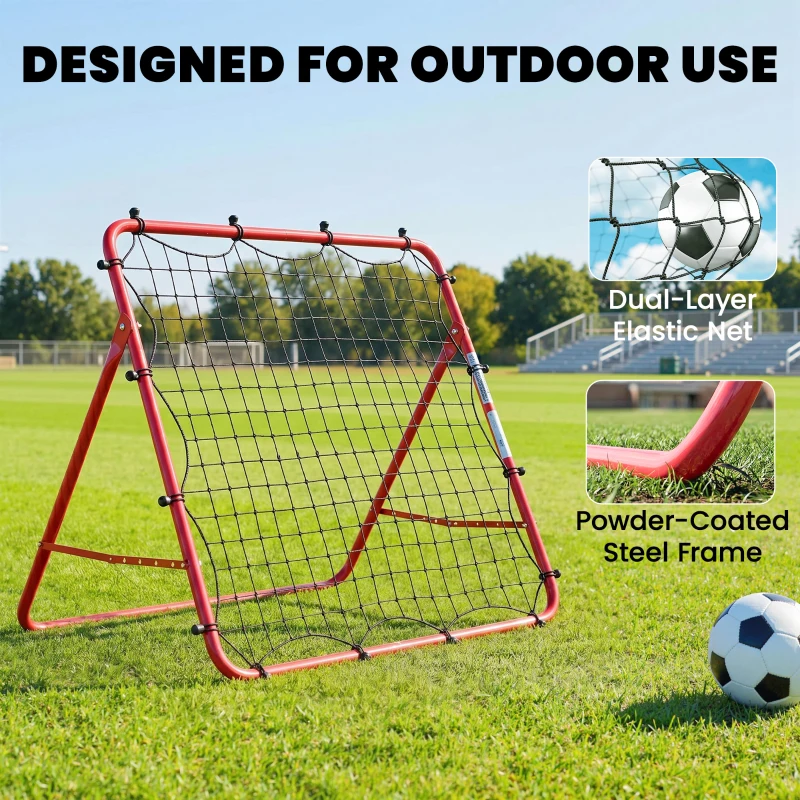 Soozier Soccer Rebounder Net, 3.5 x 3ft Easy Setup Bounce Back Net with 5 Adjustable Angles