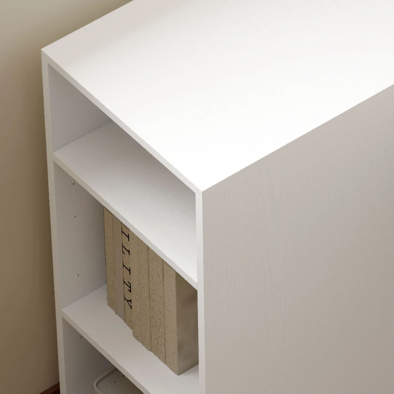 HOMCOM L Shaped Desk, 55" Corner Computer Desk with Power Outlets, File Drawer, 2 Drawers, Adjustable Shelves, White