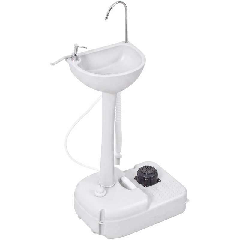 kleankin Portable Camping Sink Hand Wash Station with 17L Water Tank, Soap Dispenser and Towel Holder, for Outdoor Events