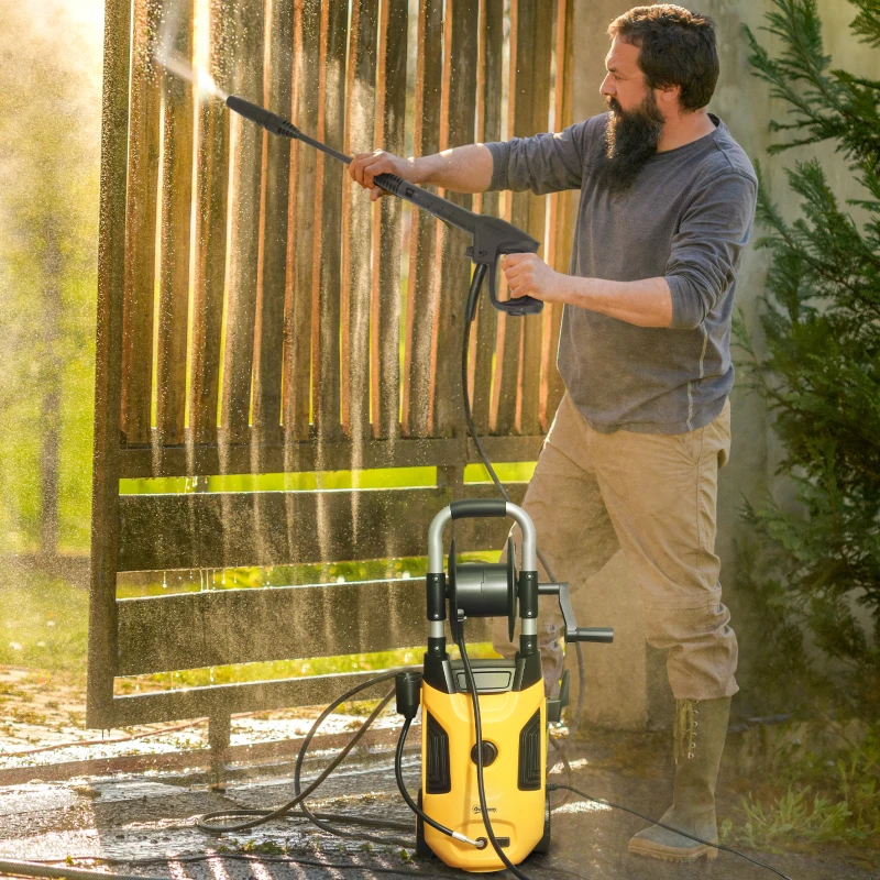 Outsunny Electric Pressure Washer, 2176 PSI High Pressure Washer with 20 ft Outlet Hose, Adjustable Nozzle, 1.9GPM Power Washer