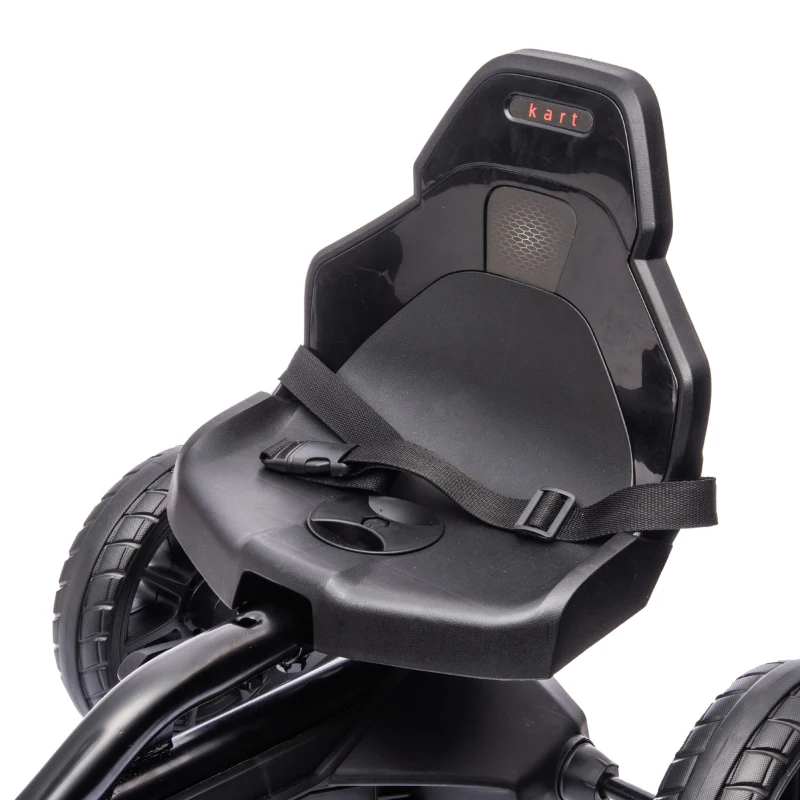Aosom Pedal Go Kart with Adjustable Seat, Forward, Backward, Handbrake, Shock Absorption for 3-8 Years, Black