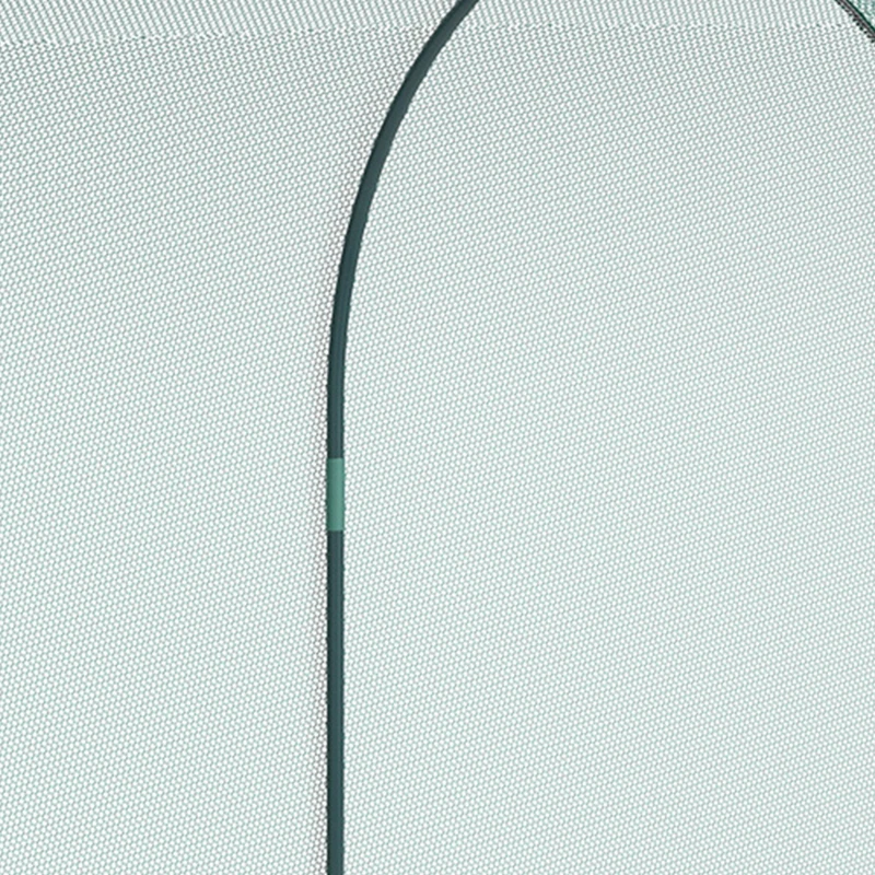 Outsunny 8' x 3' Crop Cage, Garden Plant Protector, with 3 Zippered Doors and 6 Ground Stakes, for Garden, Yard, Lawn Dark Green