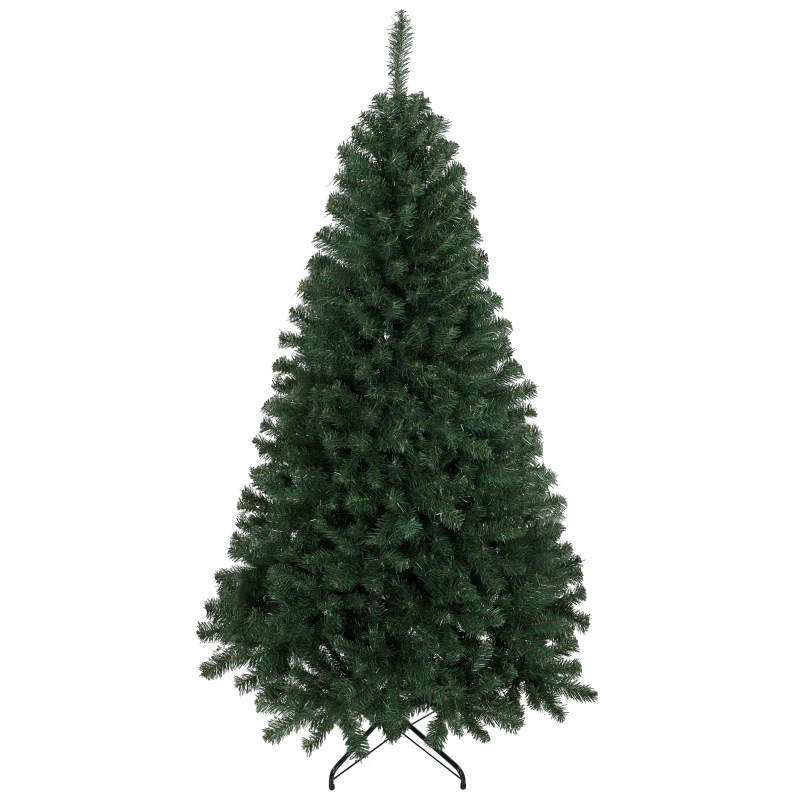 HOMCOM 6 ft Artificial Christmas Tree, Norway Spruce Tree, Hinged Xmas Tree with Metal Stand