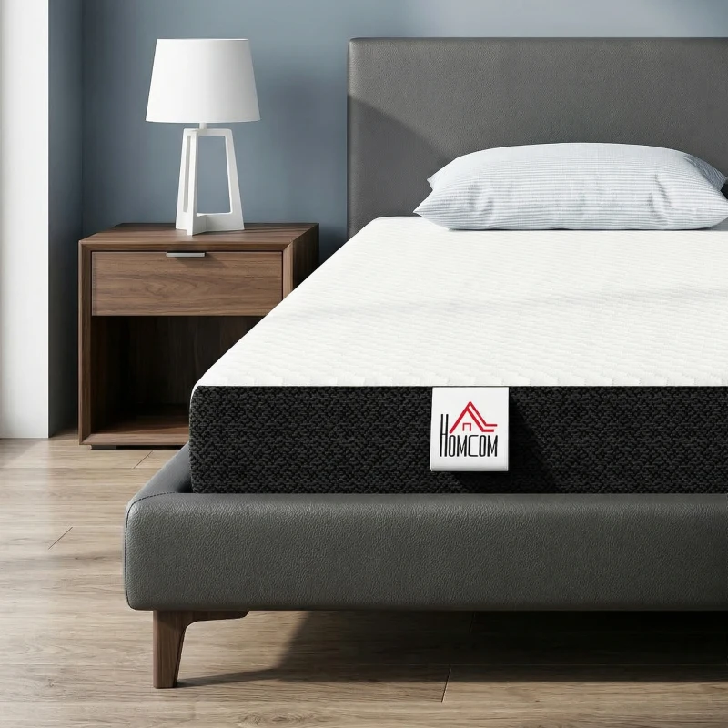 HOMCOM Twin Mattress 6 Inch Memory Foam Mattress in a Box, Pressure Relief & Lumbar Support, CertiPUR-US Certified, Medium Firm