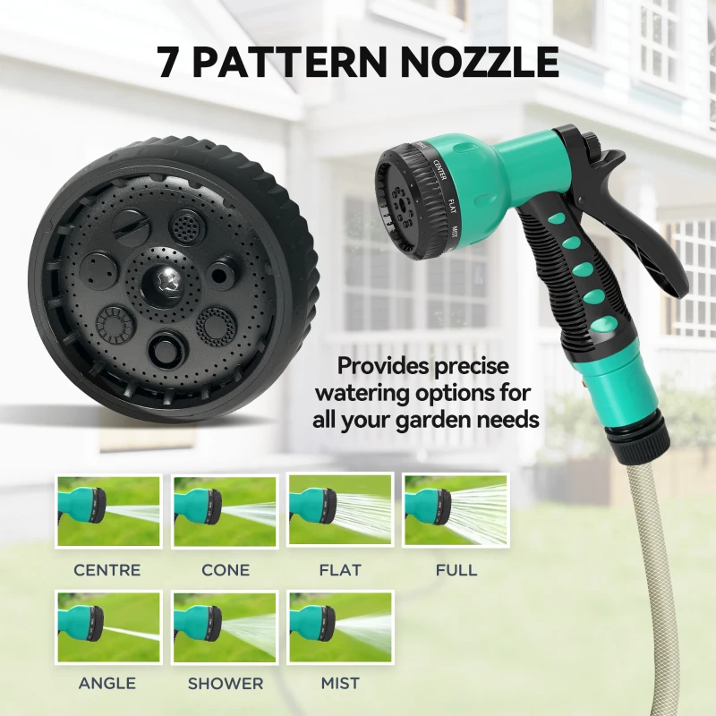 Outsunny 1/2 in x 65ft Wall Mounted Garden Hose Reel, Retractable Water Hose Reel with Auto Rewind, Any Length Lock, Blue