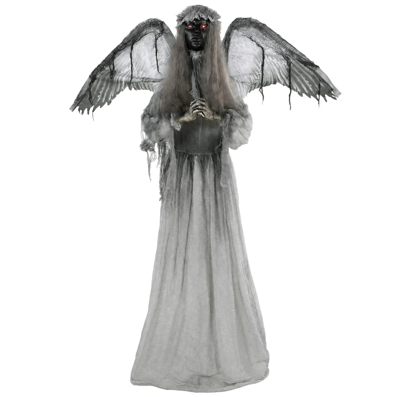 HOMCOM Halloween Animated Standing Crying Angel Decoration with Sound and Touch Activated