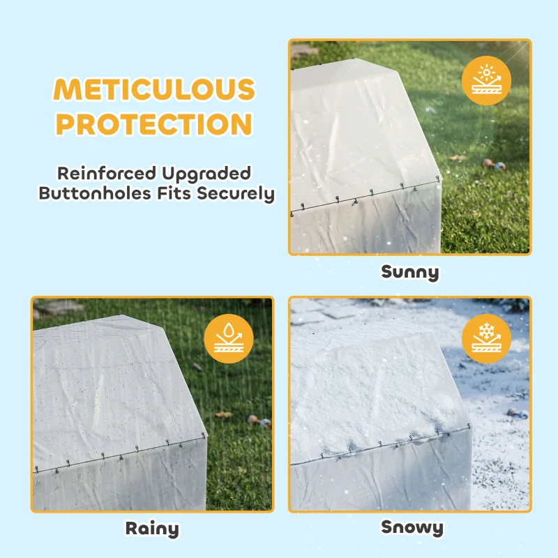 PawHut Galvanized Steel Dog Kennel Outdoor with Waterproof & UV-Resistant Cover for Large Dogs, 19.7' x 7.5' x 7.5'