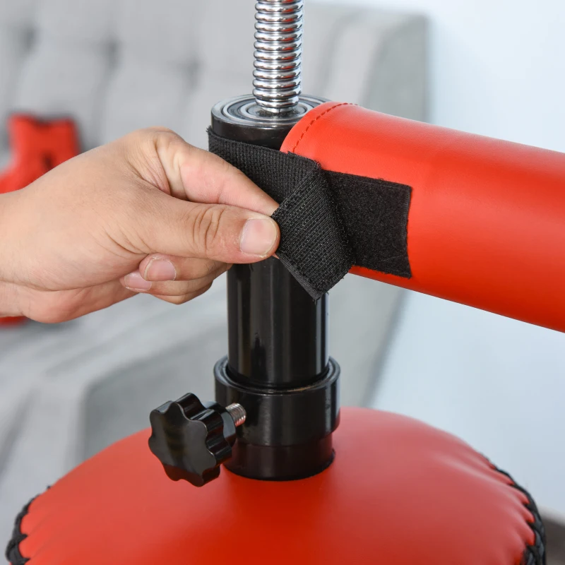 Soozier Freestanding Boxing Punch Bag Stand with 360° Rotating Flexible Arm, Speed Ball, Waterable and Sandable Base, Red