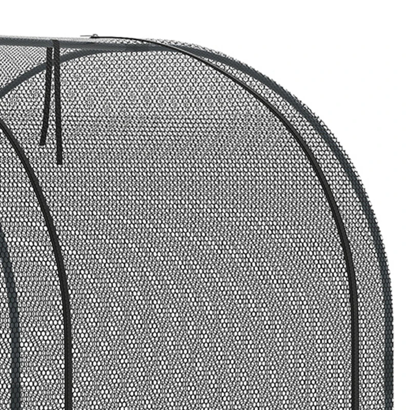 Outsunny 8' x 4' Crop Cage, Garden Plant Protector, with 2 Zippered Doors and 6 Ground Stakes, for Garden, Yard, Lawn, Black