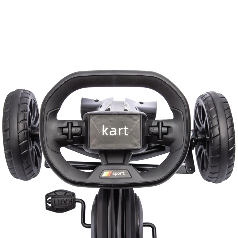 Aosom Pedal Go Kart with Adjustable Seat, Forward, Backward, Handbrake, Shock Absorption for 3-8 Years, Black