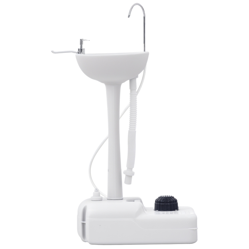 kleankin Portable Camping Sink Hand Wash Station with 17L Water Tank, Soap Dispenser and Towel Holder, for Outdoor Events