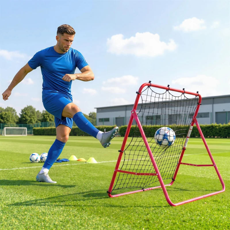 Soozier Soccer Rebounder Net, 3.5 x 3ft Easy Setup Bounce Back Net with 5 Adjustable Angles