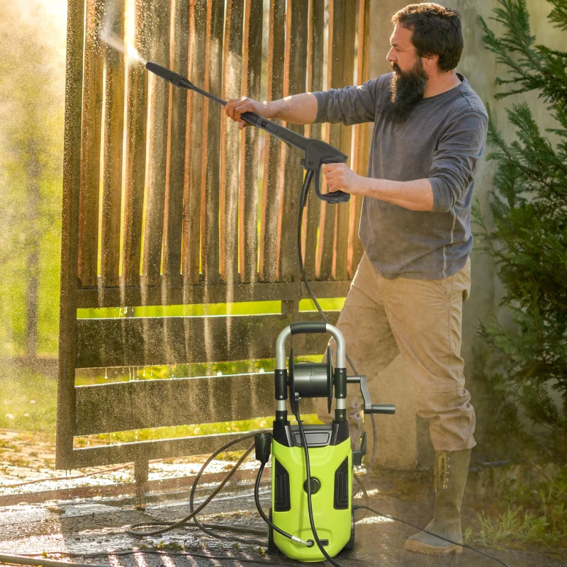 Outsunny Electric Pressure Washer, 2176 PSI High Pressure Washer with 20 ft Outlet Hose, Adjustable Nozzle, 1.9GPM Power Washer