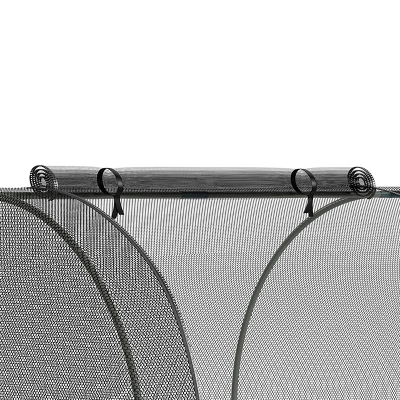 Outsunny 8' x 4' Crop Cage, Garden Plant Protector, with 2 Zippered Doors and 6 Ground Stakes, for Garden, Yard, Lawn, Black