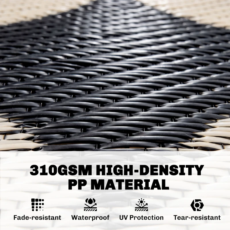 Outsunny 9'x12' Reversible Outdoor RV Rug, Patio Floor Mat, Plastic Straw Rug for Backyard, Deck, Beach, Camping, Black