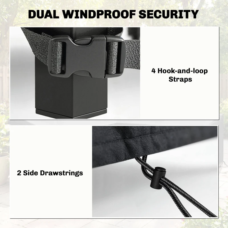 Outsunny Patio Furniture Cover, Waterproof 420D Heavy Duty Outdoor Furniture Cover with Air Vents, 55.1" x 55.1" x 28.1", Black