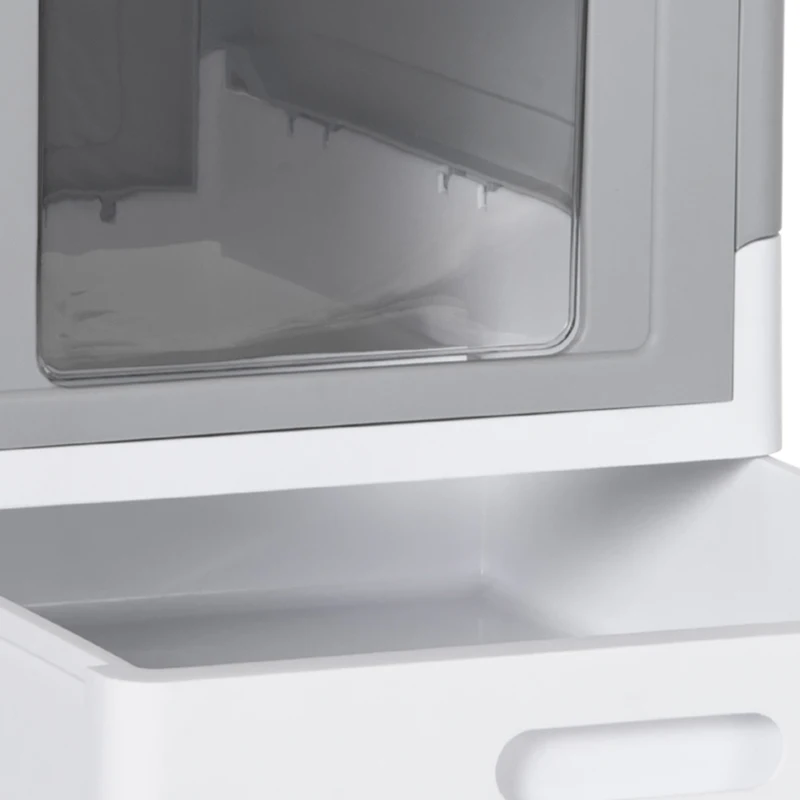 PawHut Top Entry Enclosed Kitty Litter Box with Scoop, Tray, Front Entry, Large Space, Foldable, Portable, Grey