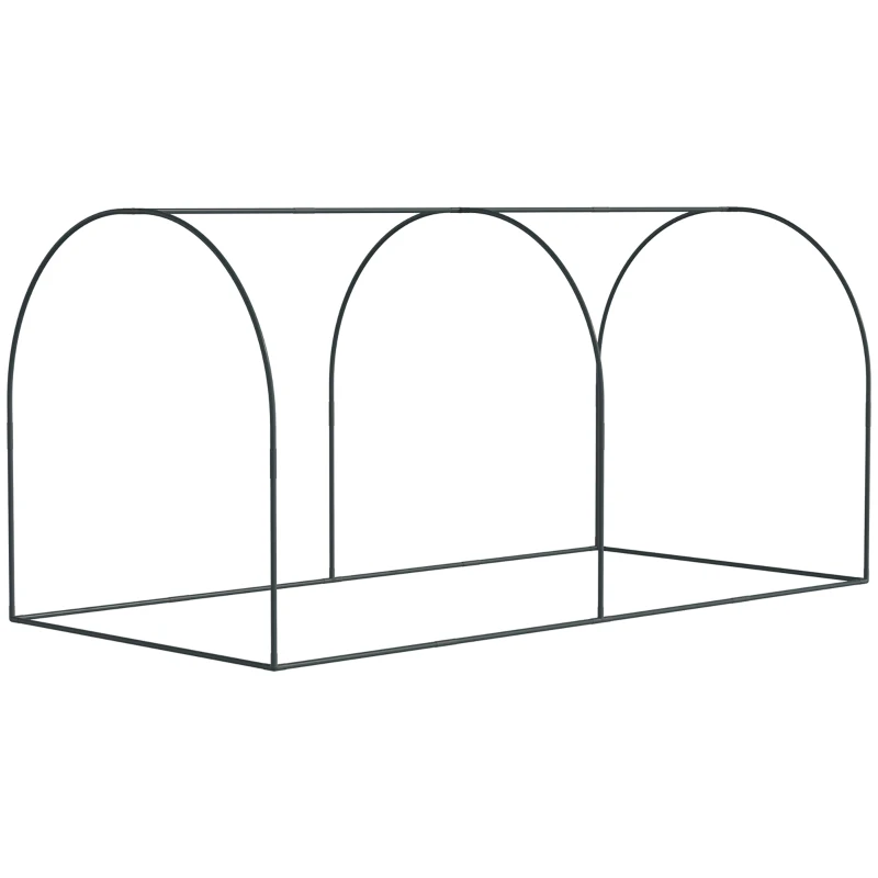 Outsunny 8' x 4' Crop Cage, Garden Plant Protector, with 2 Zippered Doors and 6 Ground Stakes, for Garden, Yard, Lawn, Black