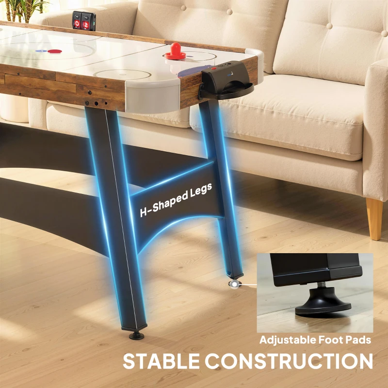 Soozier 61" Air Hockey Table, Arcade Game Table with LED Scoreboard and Manual Scorers, Pushers, Pucks