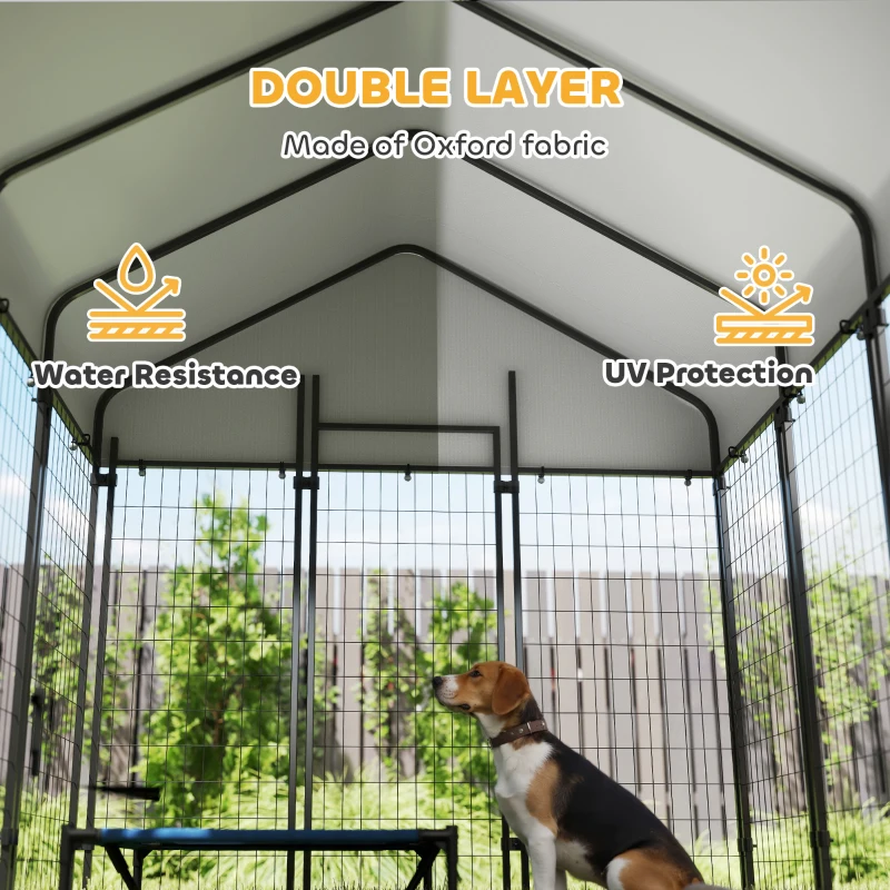 PawHut Outdoor Dog Kennel with Waterproof UV-Resistant Cover, 6' x 6' x 6'