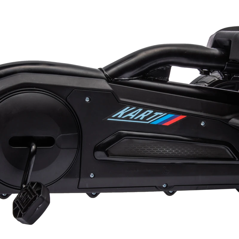Aosom Pedal Go Kart with Adjustable Seat, Forward, Backward, Handbrake, Shock Absorption for 3-8 Years, Black