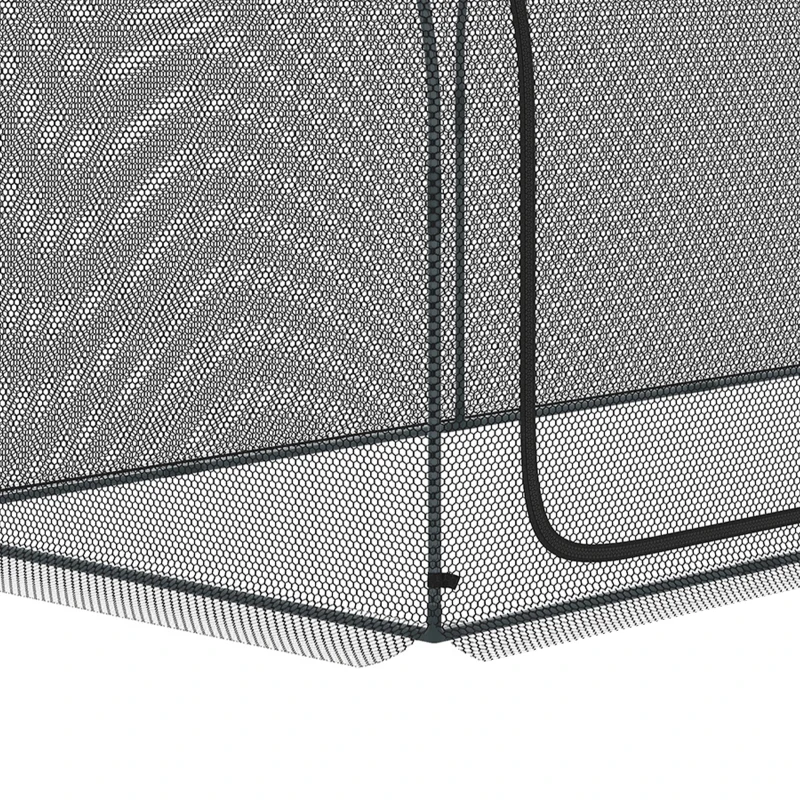 Outsunny 8' x 4' Crop Cage, Garden Plant Protector, with 2 Zippered Doors and 6 Ground Stakes, for Garden, Yard, Lawn, Black