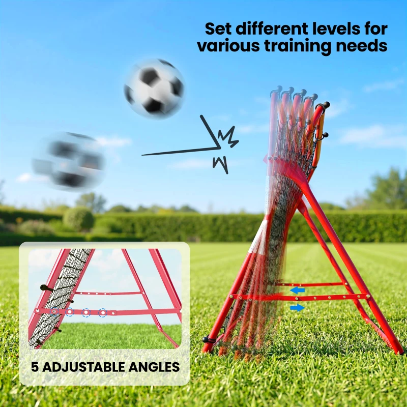 Soozier Soccer Rebounder Net, 3.5 x 3ft Easy Setup Bounce Back Net with 5 Adjustable Angles
