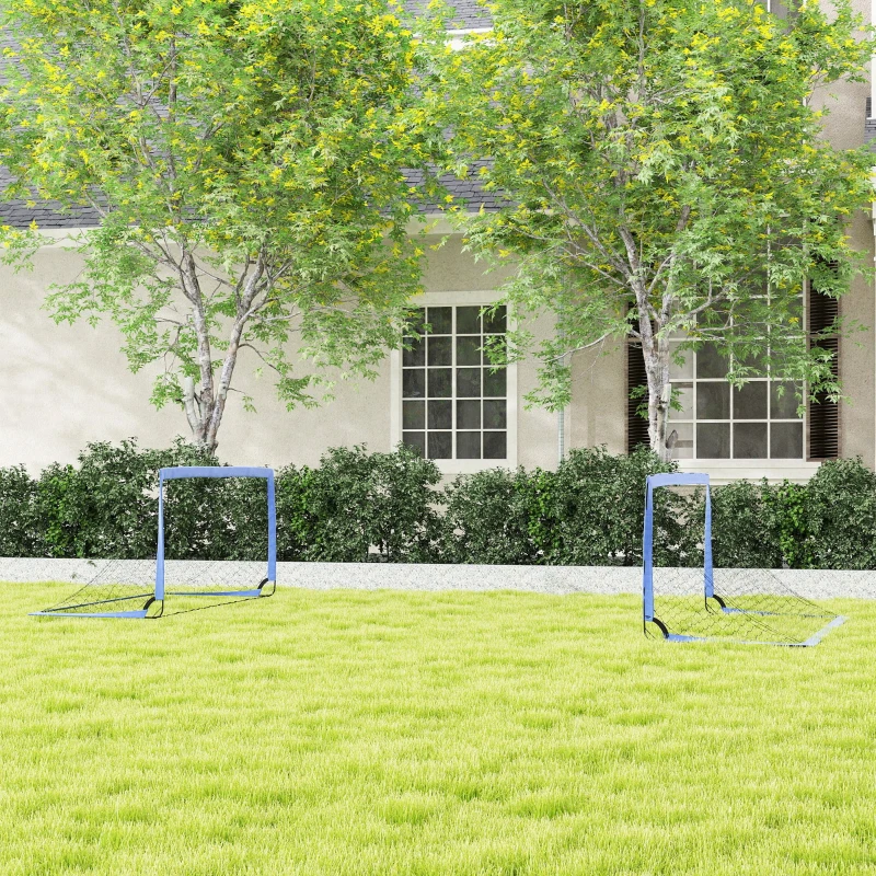 Soozier 6' x 3' Set of 2 Soccer Nets for Backyard, Portable Soccer Goal for Practice with Carry Bag