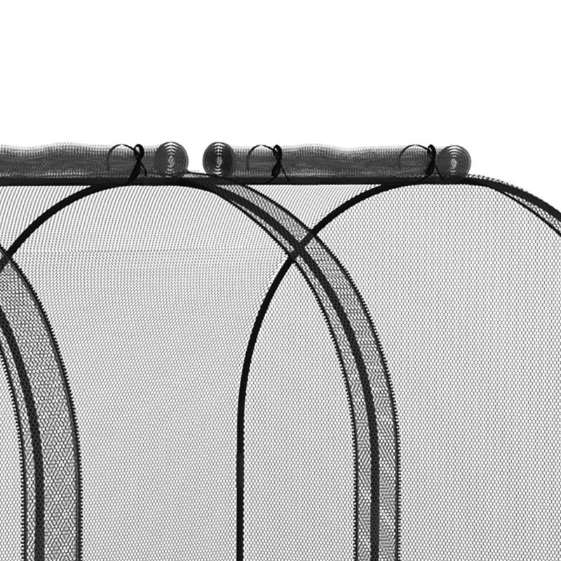 Outsunny 9' x 4' Crop Cage, Garden Plant Protector, with 3 Zippered Doors and 4 Ground Stakes, for Garden, Yard, Lawn, Black