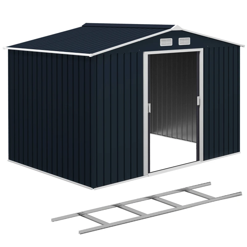 Outsunny 7'x 4' Metal Patio Storage Shed Garden Lockable Shed Tool Utility Storage Unit, Black