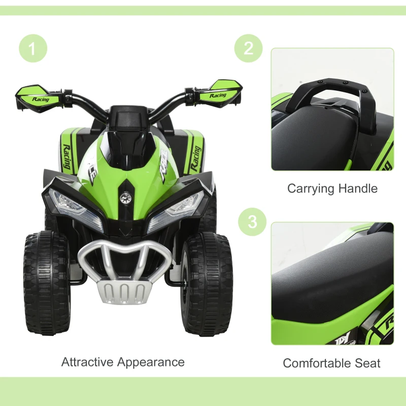 Aosom No Power Baby Ride on Toy, Kids Ride on Car Foot to Floor Sliding 4 Wheels with Music, Lightening, for 18-36 M, Green