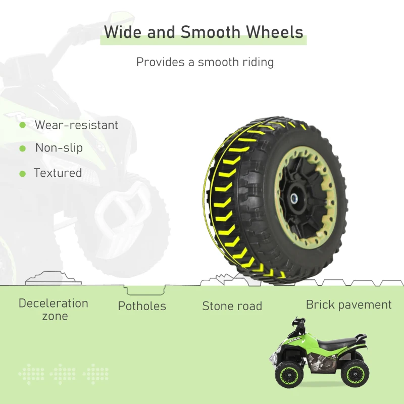 Aosom No Power Baby Ride on Toy, Kids Ride on Car Foot to Floor Sliding 4 Wheels with Music, Lightening, for 18-36 M, Green