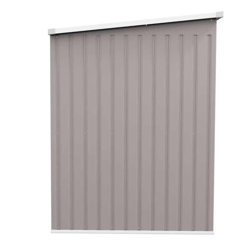 Outsunny 7' x 4' Galvanised Steel Garden Shed, with Foundation Kit - Grey