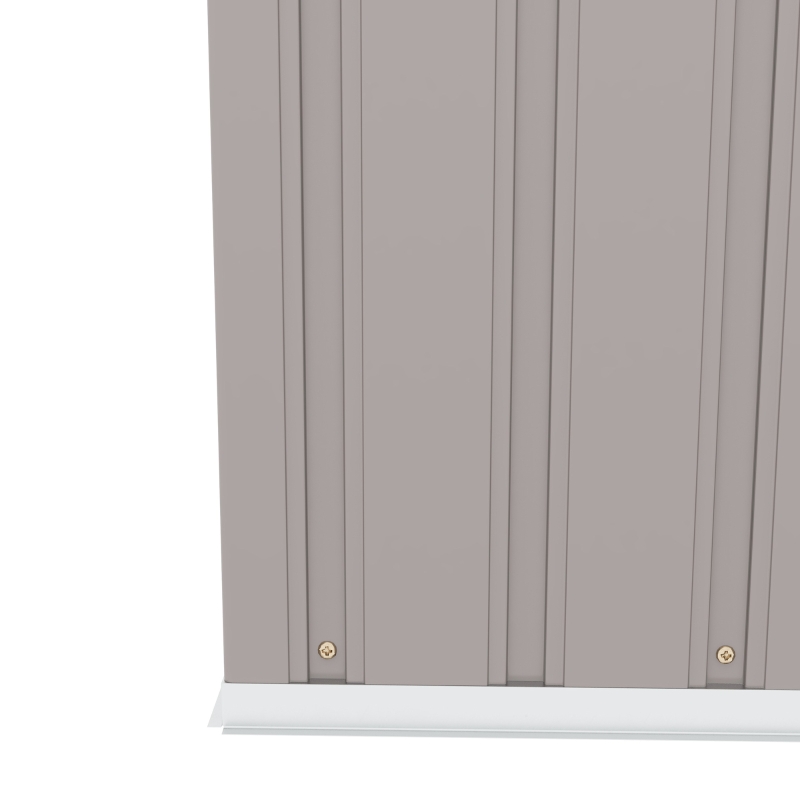 Outsunny 7' x 4' Galvanised Steel Garden Shed, with Foundation Kit - Grey