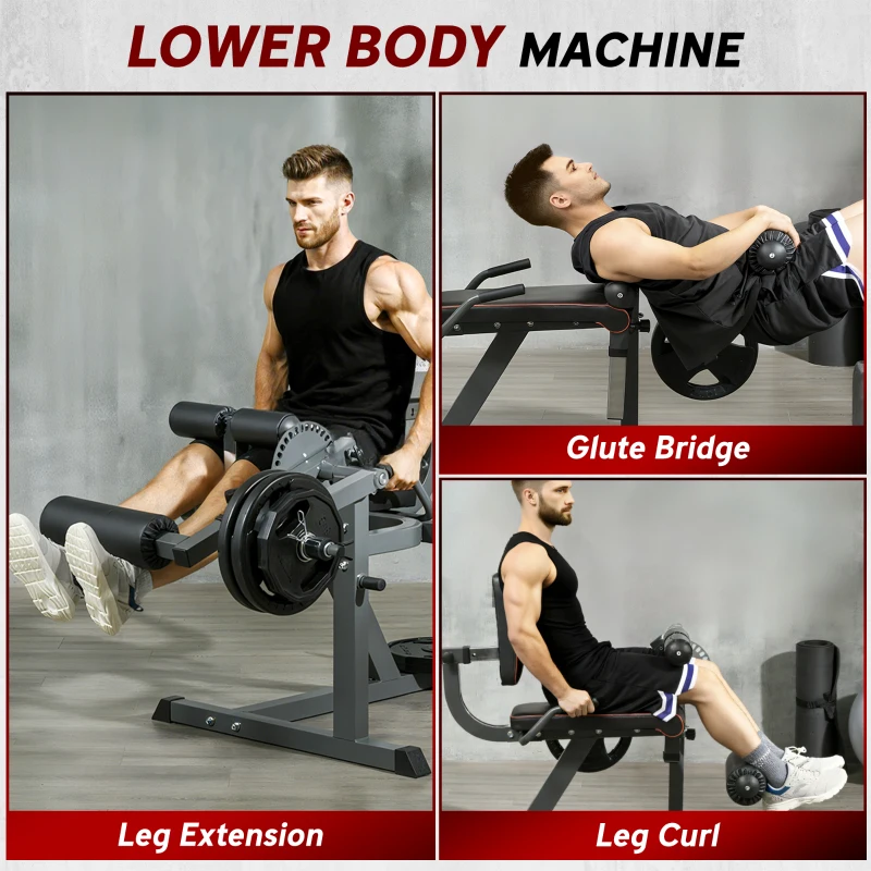 Soozier Leg Extension Machine Adjustable Leg Extension and Curl Machine with Plate Loaded for Leg Extension