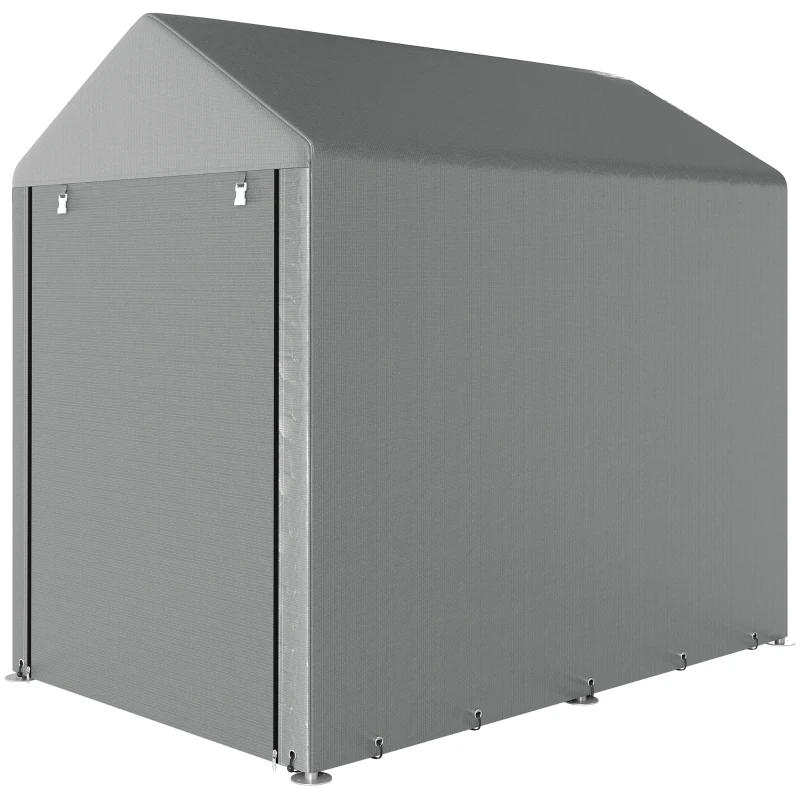 Outsunny 4 x 6ft Outdoor Storage Shed Tent, Portable Shed with Roll-up Door for Motorcycle, Bike, Garden Tools