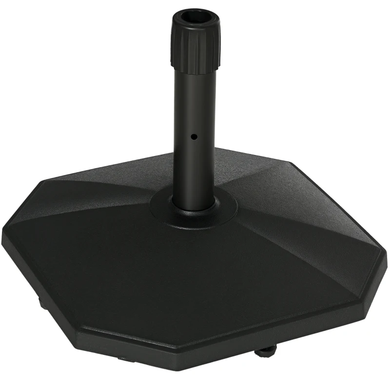 Outsunny 48lbs Concrete Square Patio Umbrella Base Weight, Outdoor Umbrella Stand Holder for Lawn, Deck, Backyard, Garden, Black