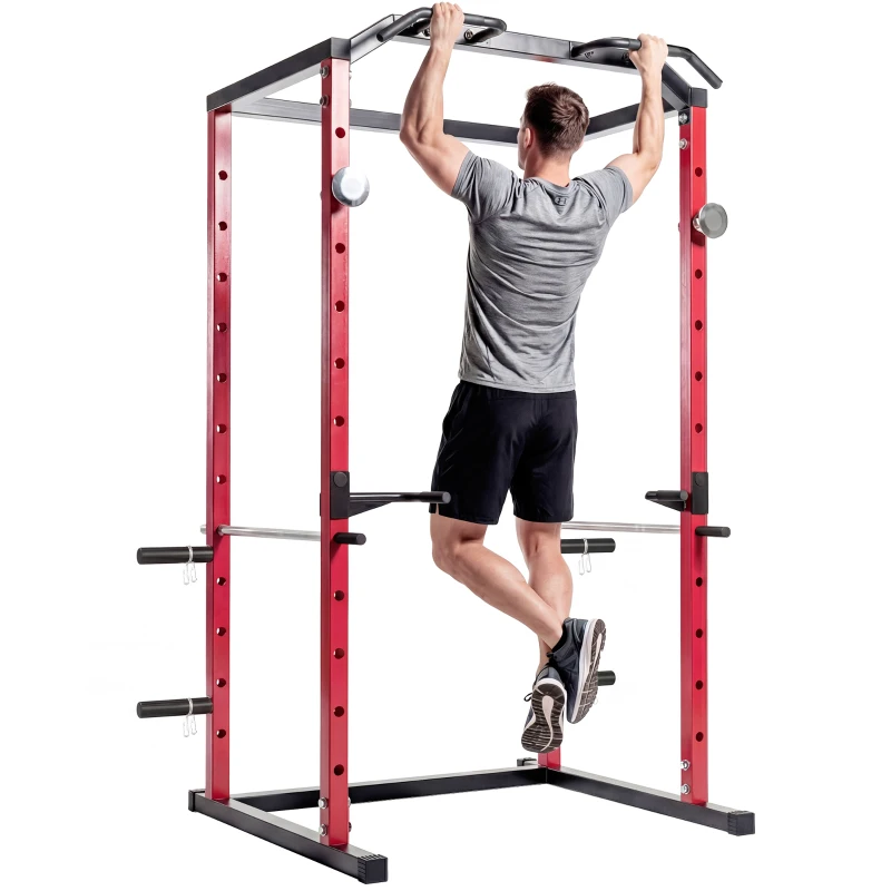 Soozier Power Cage, 1000 lbs Capacity Power Rack with Adjustable Height, Squat Rack for Home Gym Strength Training