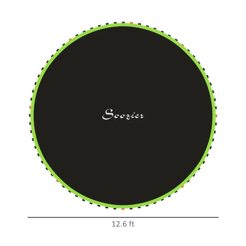 Soozier Trampoline Replacement Mat, Fits 14' Trampoline w/ 80 V-Hooks & 5.5" Springs (Spring & Frame not Included), Green