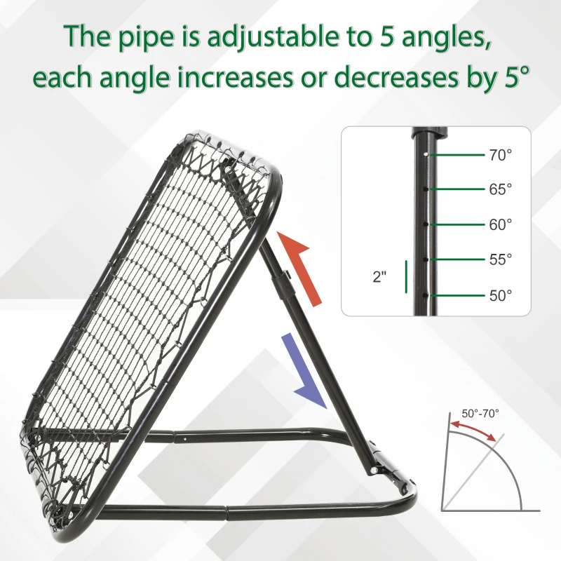 Soozier Soccer Rebounder Net, 3' x 3', Angle Adjustable Portable Training Goal Net with Quick Folding Design, Sturdy Metal Tube