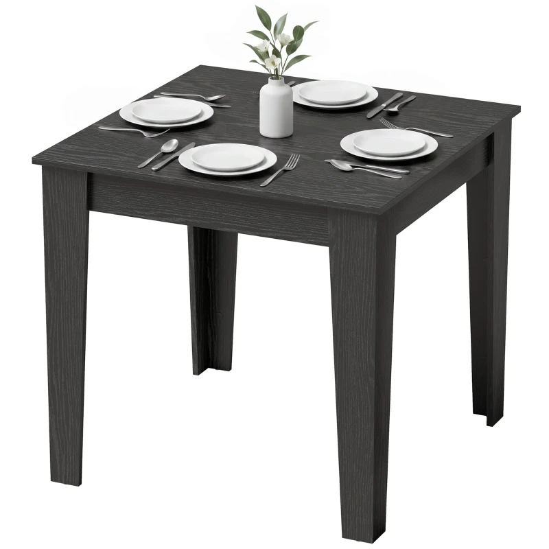 HOMCOM Square Dining Table for 4, 31.5" Modern Kitchen Table with Wood Effect Tabletop, for Dining Room, Kitchen, Living Room