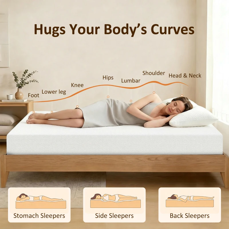 HOMCOM Full Mattress 8 Inch Memory Foam Mattress in a Box, Pressure Relief & Lumbar Support, CertiPUR-US Certified, Medium Firm