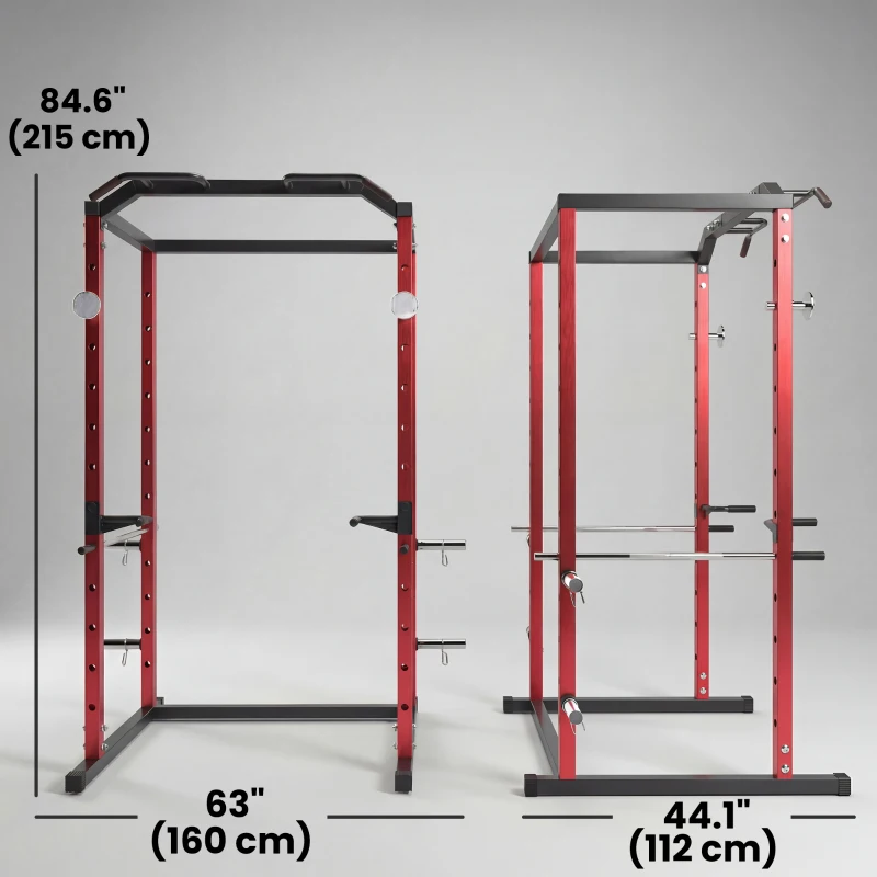 Soozier Power Cage, 1000 lbs Capacity Power Rack with Adjustable Height, Squat Rack for Home Gym Strength Training