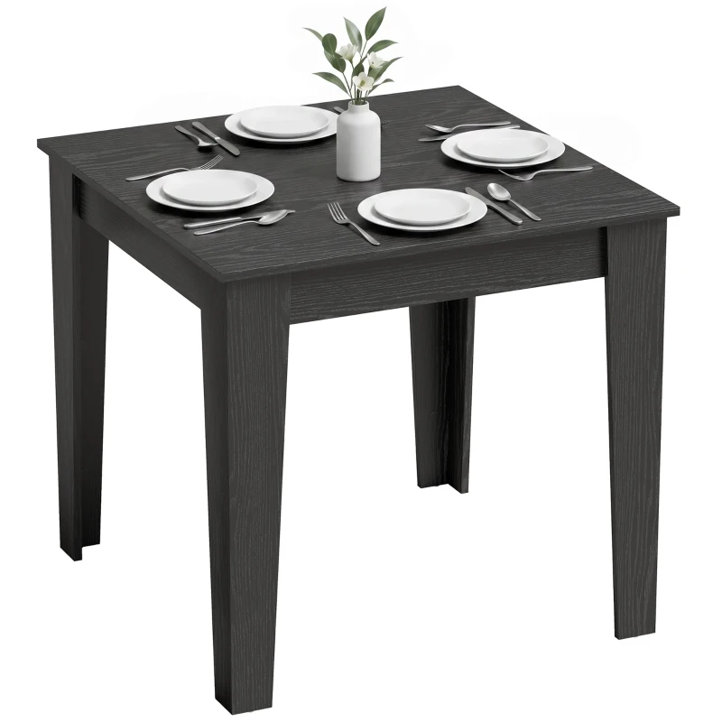 HOMCOM Square Dining Table for 4, 31.5" Modern Kitchen Table with Wood Effect Tabletop, for Dining Room, Kitchen, Living Room