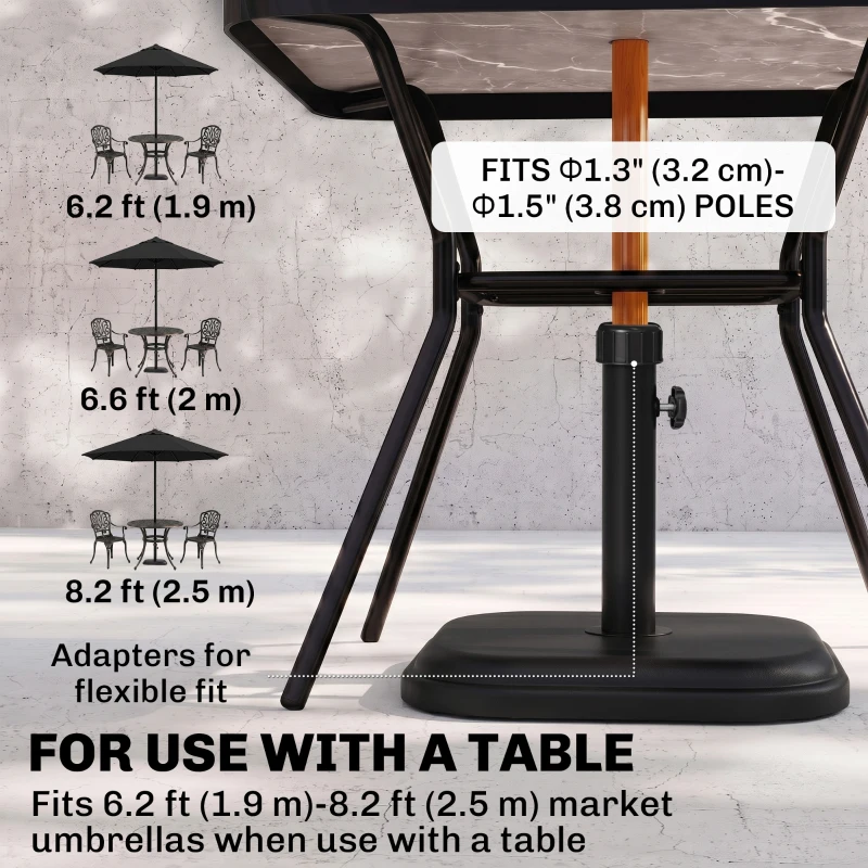 Outsunny Patio Umbrella Base, 24 lb Heavy Duty Concrete Umbrella Stand, Market Table Umbrella Base Holder for Outdoor, Black