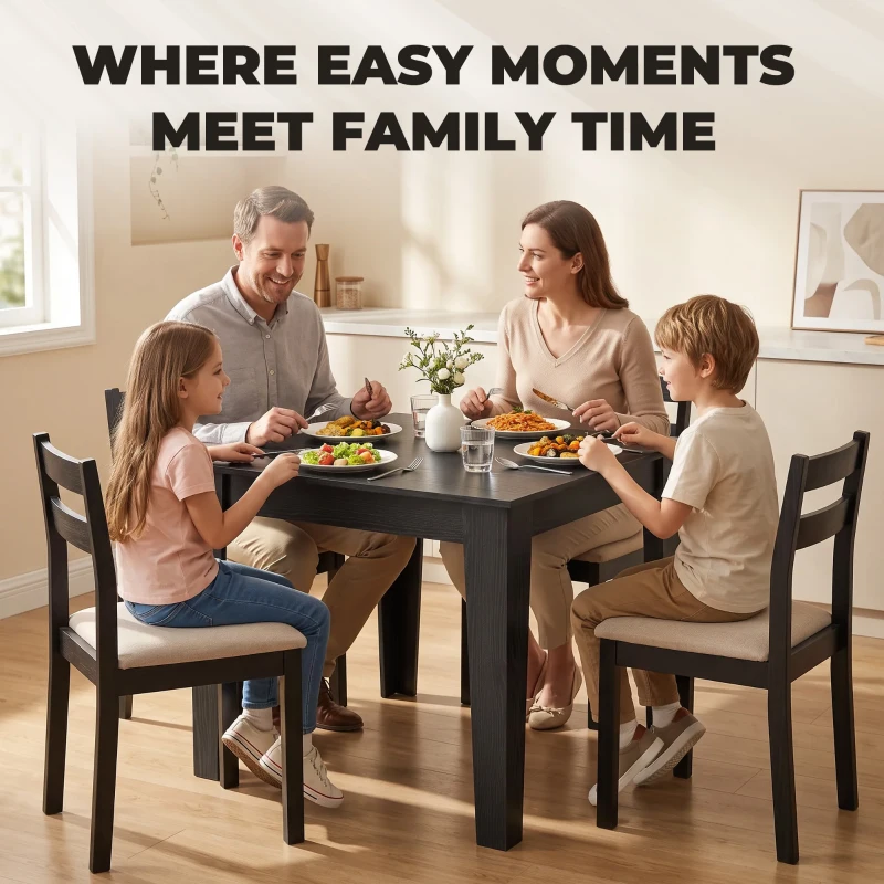 HOMCOM Square Dining Table for 4, 31.5" Modern Kitchen Table with Wood Effect Tabletop, for Dining Room, Kitchen, Living Room